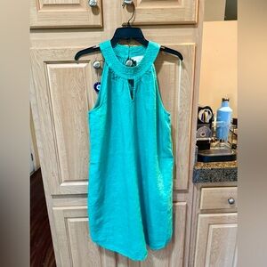 C&C California LINEN Green Sleeveless Dress